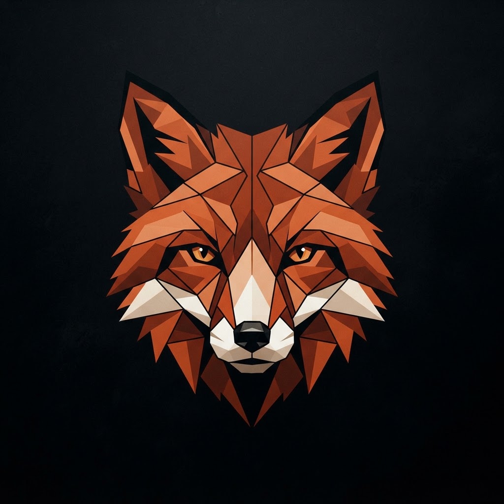 Geometric fox face illustration